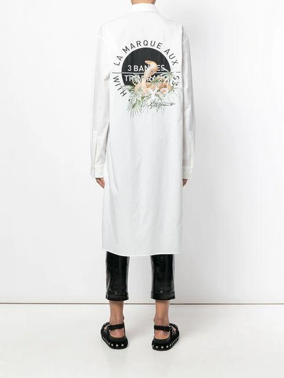 Shop Y-3 Embroidered Back Mid-length Shirt - White