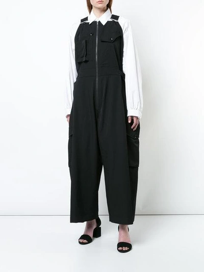 Shop Yohji Yamamoto Oversized Work Overalls In Black