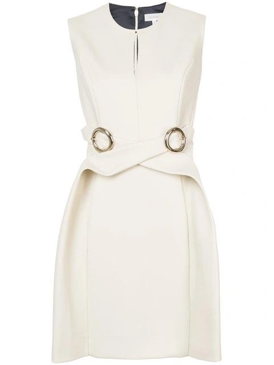 Shop Delpozo Crossover O-ring Dress In 629 White