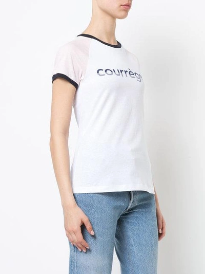 Shop Courrèges Logo Print T In White