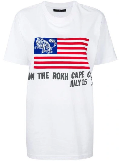 Shop Rokh Usa Flag T-shirt In White