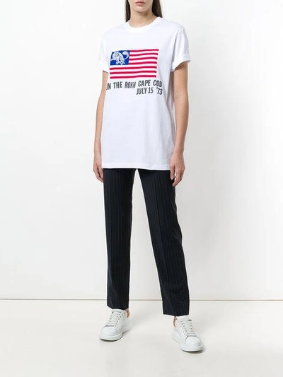 Shop Rokh Usa Flag T-shirt In White