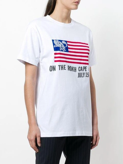 Shop Rokh Usa Flag T-shirt In White