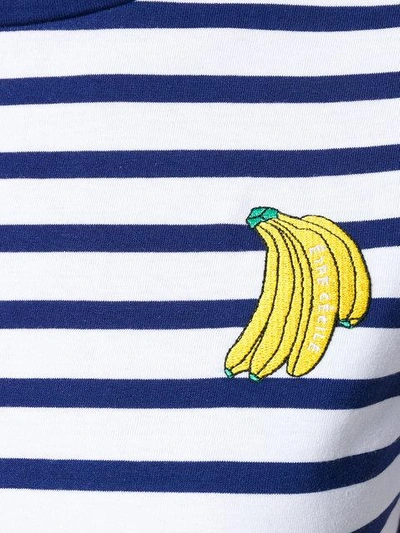 条纹香蕉贴花T恤