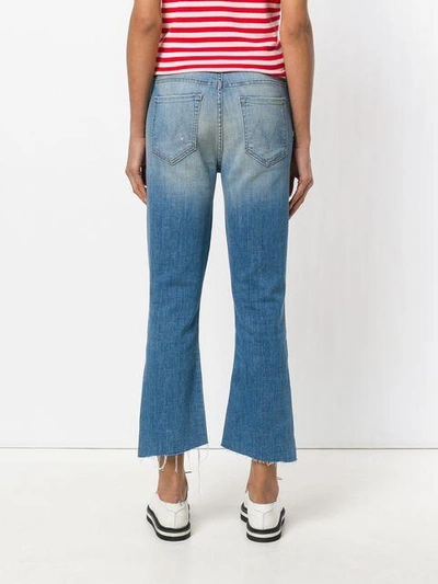 Shop Mother Insider Crop Step Fray Jeans In Blue