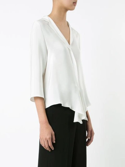 Peter Cohen Seidenbluse Mit Volants In White