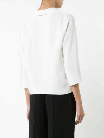 Peter Cohen Seidenbluse Mit Volants In White