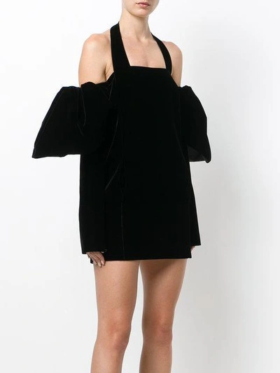 Shop Saint Laurent Puff Sleeve Mini Dress