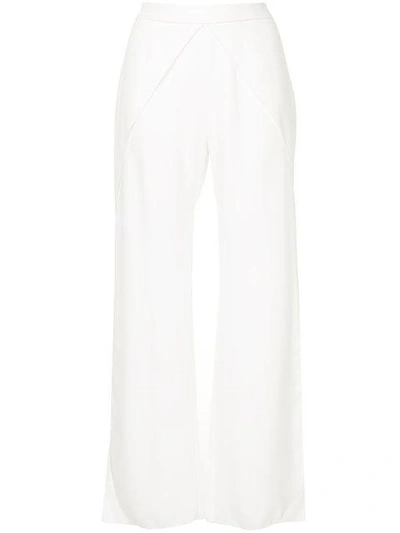 Shop Goen J Goen.j Slit Flare Trousers - White