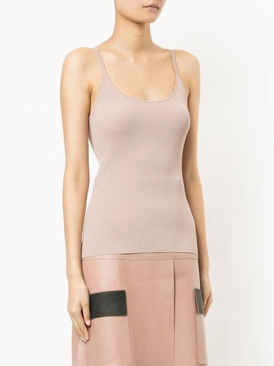 Shop Dion Lee Fitted Fine Knit Rib Tank