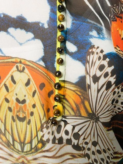 Shop Roberto Cavalli Butterfly Print Blouse In Multicolour