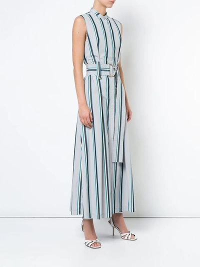 Shop Diane Von Furstenberg Belted Stripe Dress In Grey