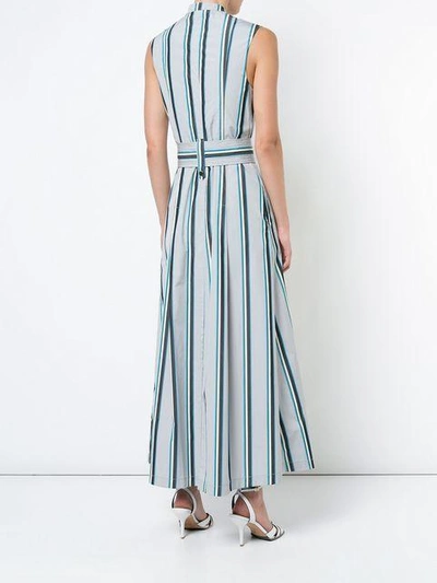 Shop Diane Von Furstenberg Belted Stripe Dress In Grey