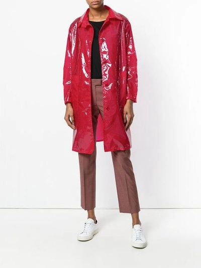 Shop Aspesi Gelée Raincoat In Red