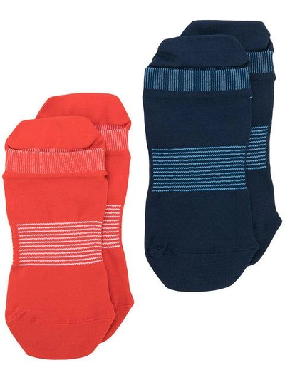 Shop Adidas By Stella Mccartney Pack Of Two Low Cut Socks In Blue