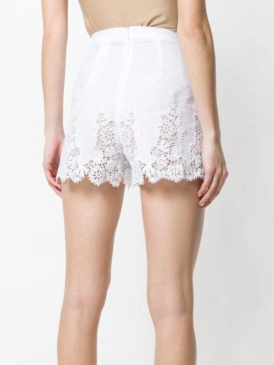 Shop Ermanno Scervino High-waisted Lace Shorts - White