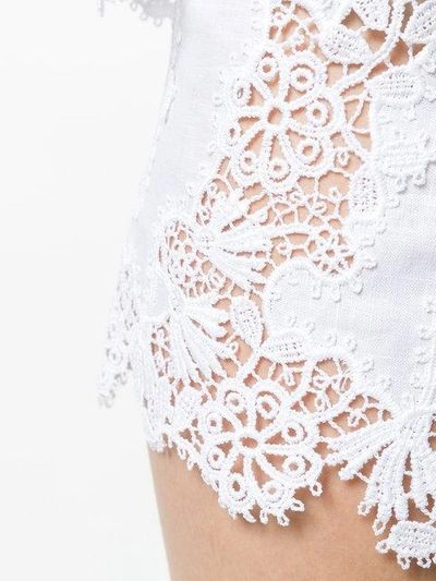 Shop Ermanno Scervino High-waisted Lace Shorts - White