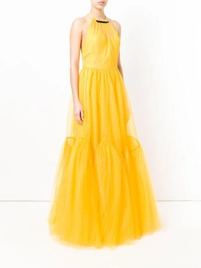 Shop N°21 Nº21 Backless Tulle Gown - Yellow & Orange