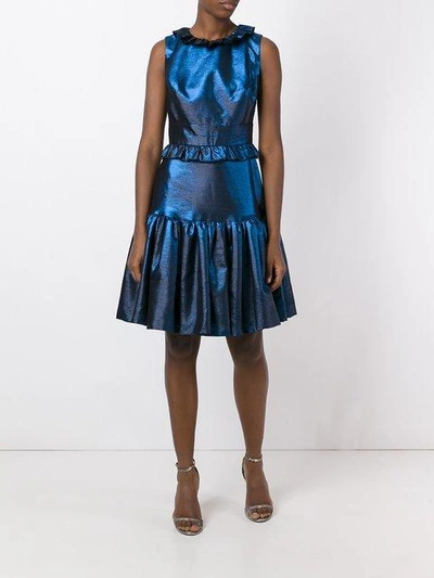 Shop Maria Lucia Hohan Ruffled Flare Dress In Blue