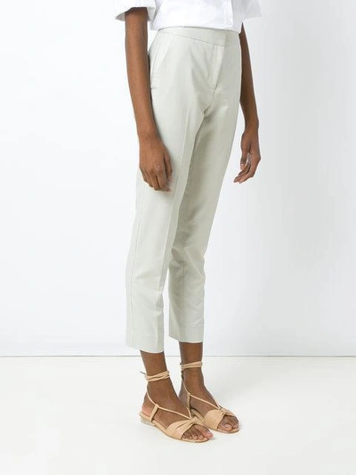 Shop Andrea Marques Straight Cropped Trousers - Neutrals