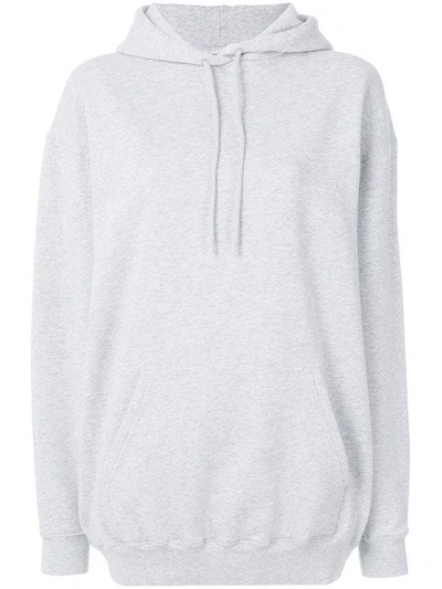 Shop Balenciaga Logo Hood Hoodie In Grey