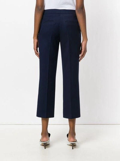Shop Odeeh Cropped Trousers - Blue
