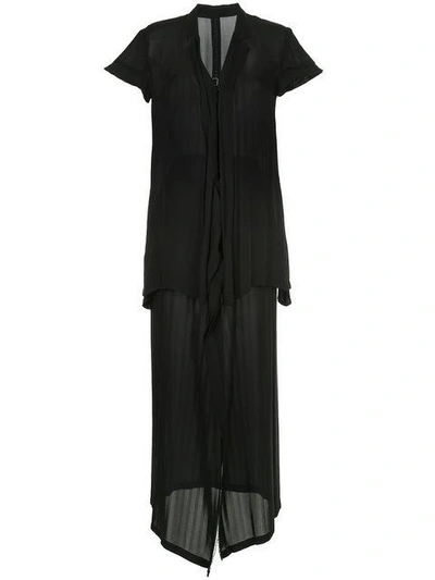Shop Yohji Yamamoto Vintage Sheer Skirt Suit - Black