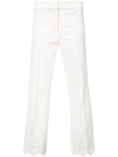 Shop Derek Lam 10 Crosby Cropped Flare Trouser With Eyelet Embroidery