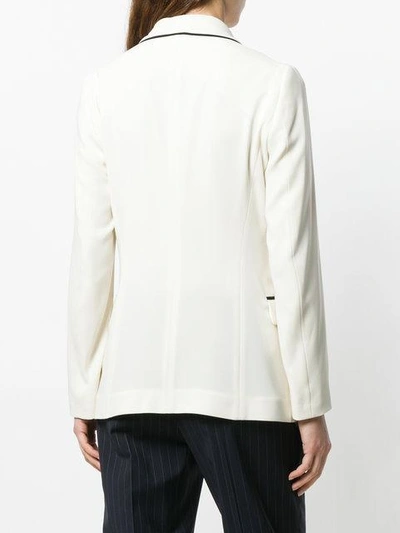 Shop Alberto Biani Double Breasted Fitted Jacket In Neutrals