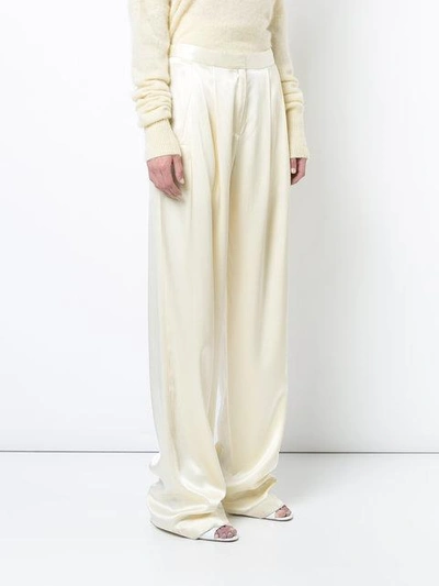 Shop Adam Lippes Pleated Front Trousers In Neutrals