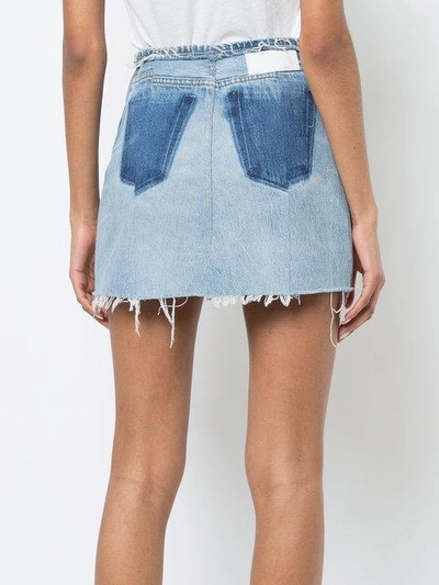 Shop Re/done Raw Zipped Skirt In Blue