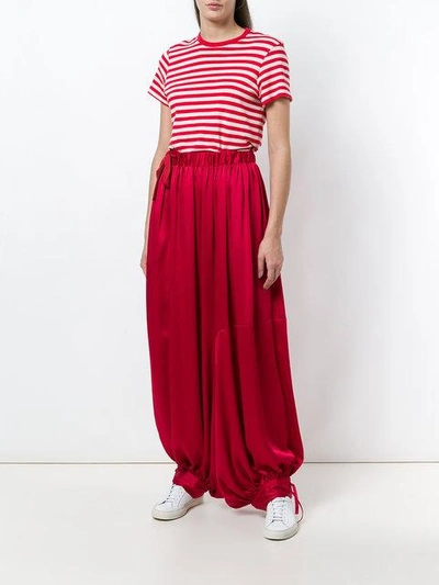 Shop Y-3 Draped Harem Trousers - Red