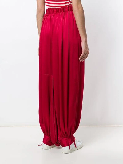 Shop Y-3 Draped Harem Trousers - Red