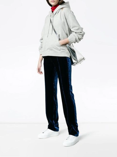 Shop Golden Goose High Waisted Velvet Trousers In Blue