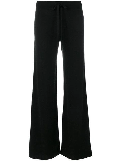 Shop Pringle Of Scotland Flared Knitted Trousers In Black
