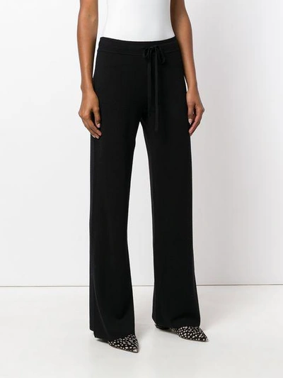 Shop Pringle Of Scotland Flared Knitted Trousers In Black