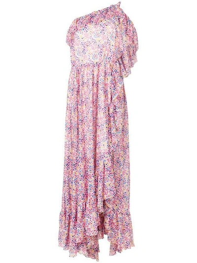 Shop Philosophy Di Lorenzo Serafini Printed One Shoulder Dress In Pink