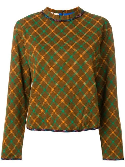 Shop Marni Checked Sweatshirt