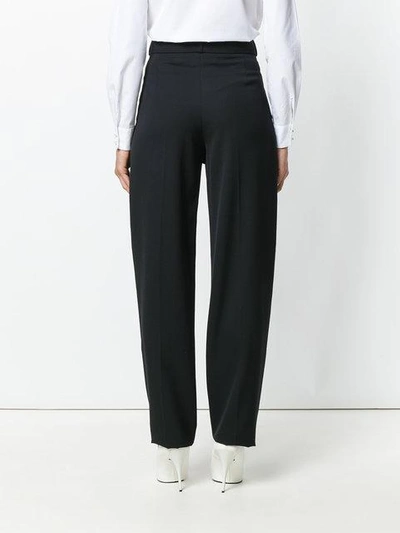 Shop Lanvin Tie Waist Trousers In Black