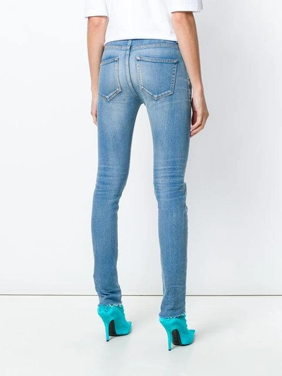 Shop Balenciaga Skinny-jeans In Distressed-optik - Blau In Blue