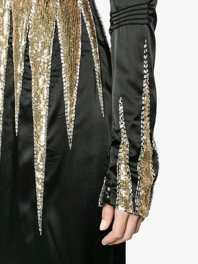Shop Attico Suzanne Sequin Embellished Jacket In Black