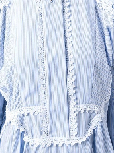 Shop Ermanno Scervino Striped Poplin Shirt - White