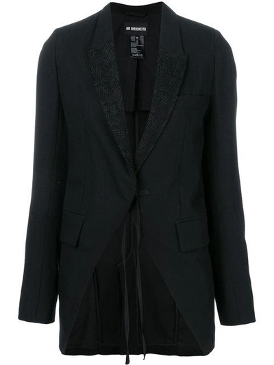 Shop Ann Demeulemeester Tie Waist Blazer - Black