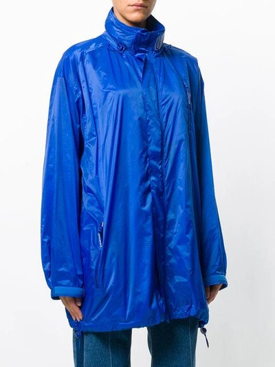 Shop Givenchy Long Line Oversized Coat In Blue