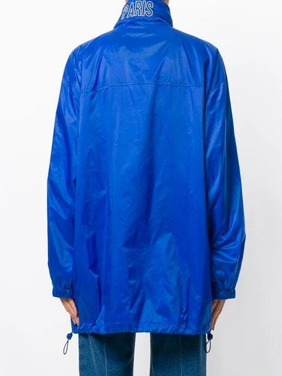 Shop Givenchy Long Line Oversized Coat In Blue