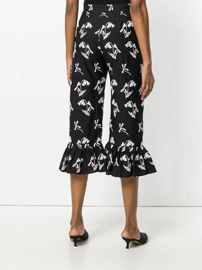 cropped flared floral trousers