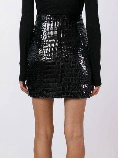 Shop Saint Laurent Scale Effect 80's Mini Skirt In Black