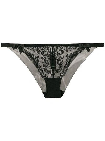 Shop Chantal Thomass Lace Bow Briefs In Black