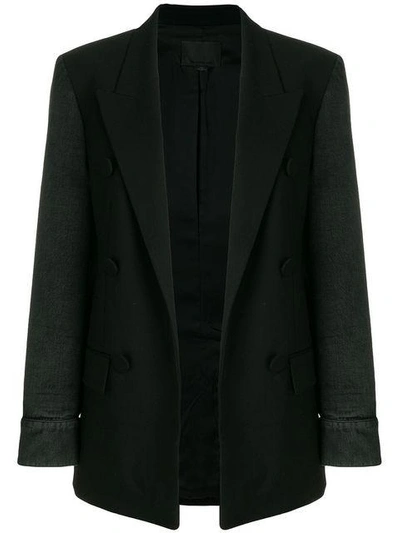 Shop Alexander Wang Blazer With Denim Sleeves - Black