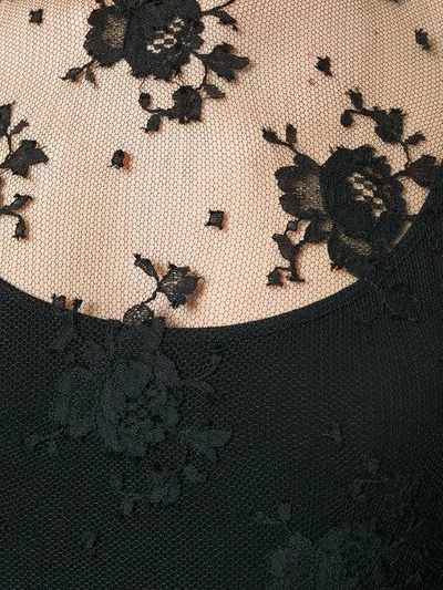 Givenchy Sheer Lace Bell-sleeve Blouse In Black